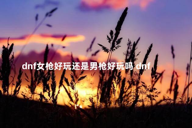 dnf女枪好玩还是男枪好玩吗 dnf女枪哪个职业厉害95